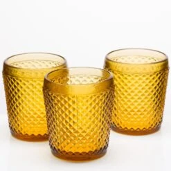 Richland Diamond Candle Holder Amber Set Of 48 -Candle Decorations 1451 1