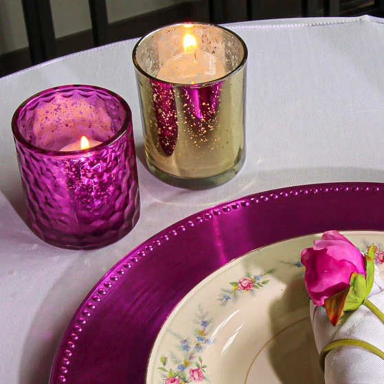 Richland Votive Holder Pinched Pink Mercury Set Of 48 4 Richland Votive Holder Pinched Pink Mercury Set Of 48 - Image 2