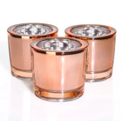 Richland Chunky Votive Holder Rose Gold Mirrored Set Of 12
