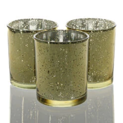 Richland Votive Holder Grande Gold Mercury Set Of 12
