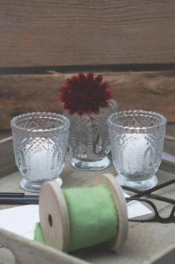 Richland Royal Textured Glass Votive Holder Petite Clear Set Of 12 -Candle Decorations 1581a