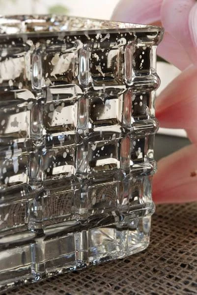 Silver Mercury Textured Glass Cube 4.75" - Square Vase & Candle Holder 3 Silver Mercury Textured Glass Cube 4.75" - Square Vase & Candle Holder