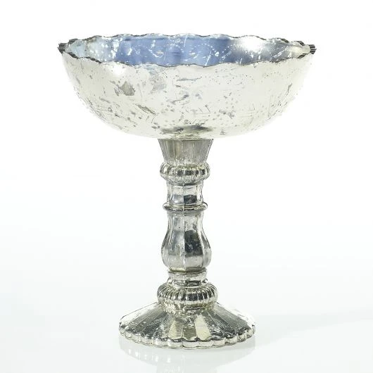 Desiray Glass Compote 9" X 8" Silver 3 Desiray Glass Compote 9" X 8" Silver