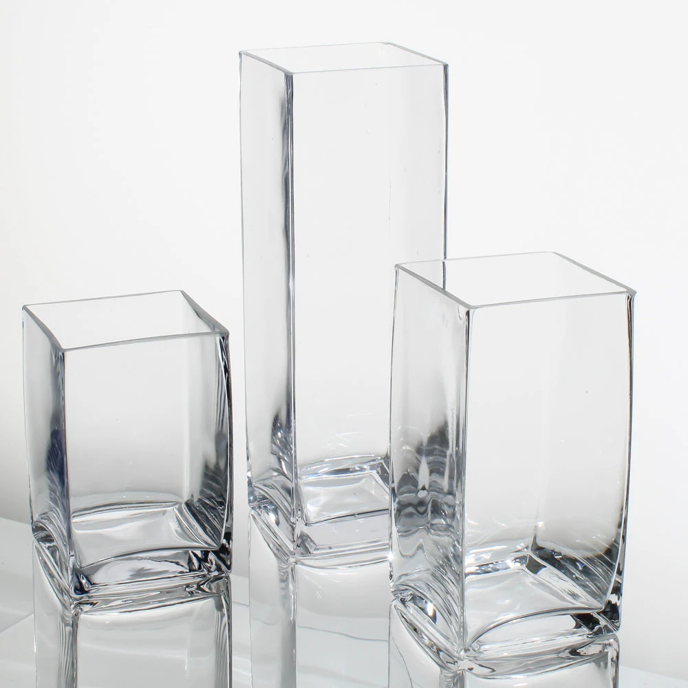 Eastland Square Vases 6", 8" & 12" Set Of 18 3 Eastland Square Vases 6", 8" & 12" Set Of 18