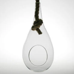 Richland Hanging Teardrop Terrarium With Rope 6" X 11"