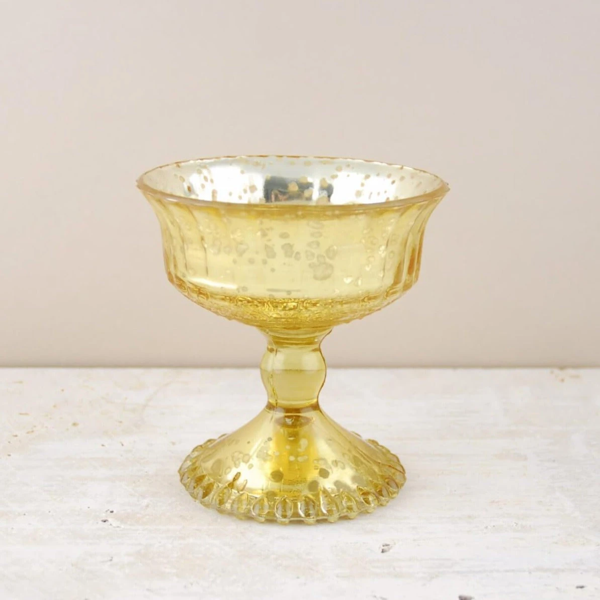 Mercury Glass Compote Gold 4.5in 4 Mercury Glass Compote Gold 4.5in - Image 2