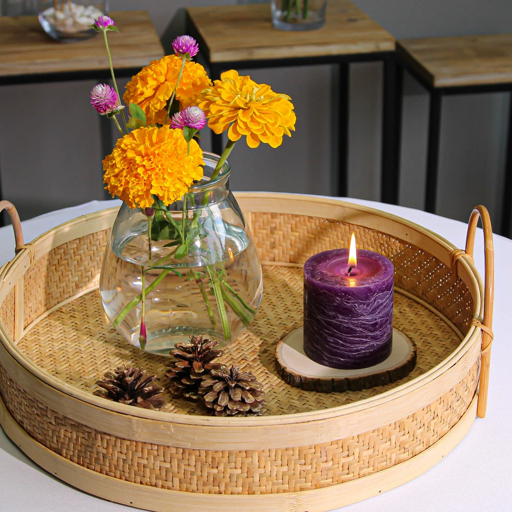 Richland Rustic Pillar Candle 3"x 3" Purple Set Of 48 4 Richland Rustic Pillar Candle 3"x 3" Purple Set Of 48 - Image 2