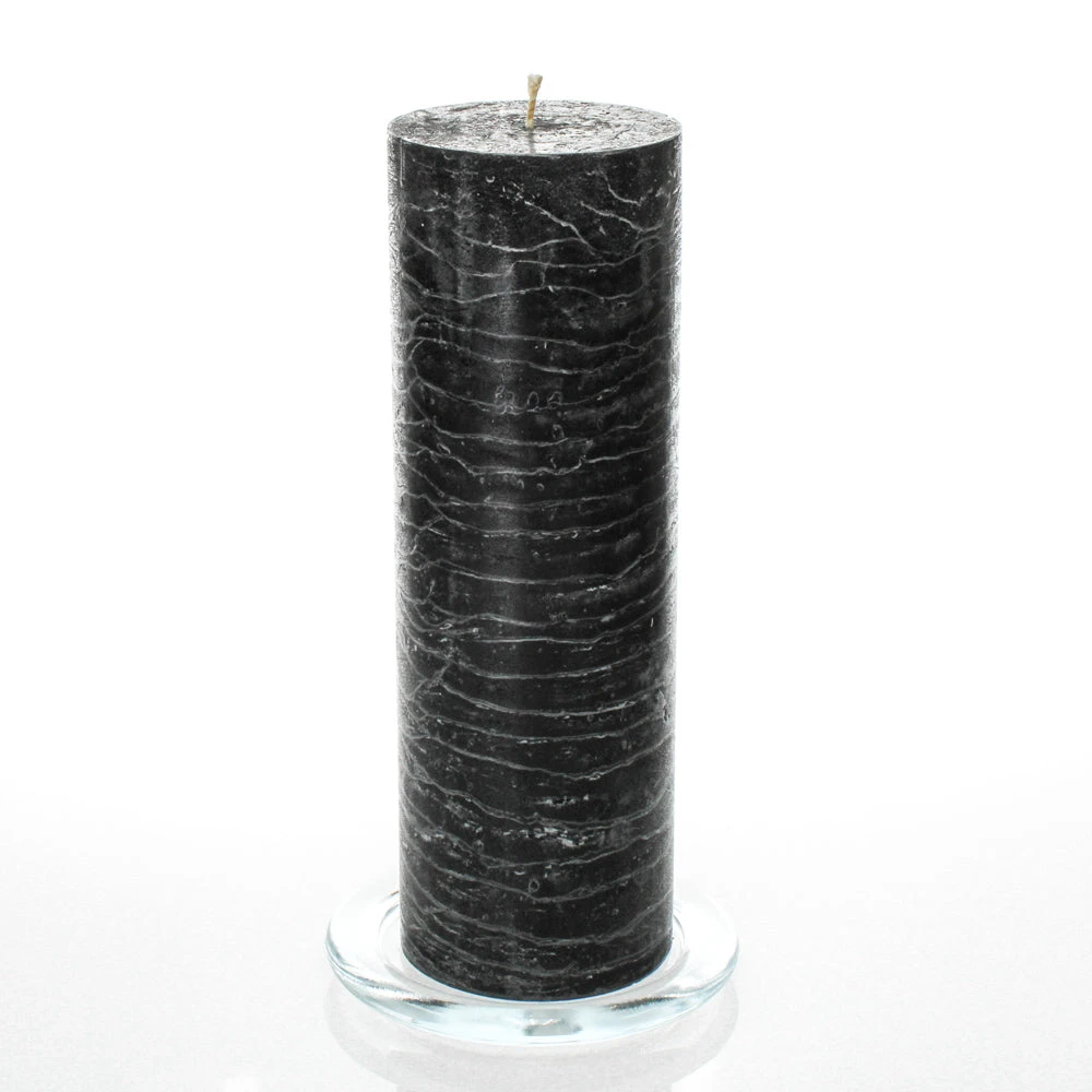 Richland Rustic Pillar Candle 3"x 9" Black Set Of 6 3 Richland Rustic Pillar Candle 3"x 9" Black Set Of 6