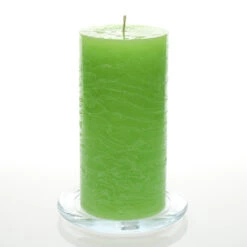 Richland Rustic Pillar Candle 3"x 6" Green Set Of 6