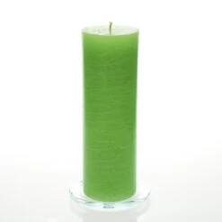 Richland Rustic Pillar Candle 3"x 9" Green Set Of 24
