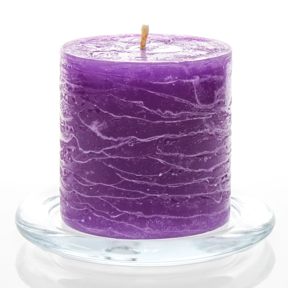 Richland Rustic Pillar Candle 3"x 3" Lavender Set Of 48 3 Richland Rustic Pillar Candle 3"x 3" Lavender Set Of 48