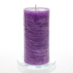 Richland Rustic Pillar Candle 3"x 6" Lavender Set Of 24