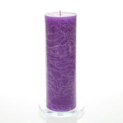 Richland Rustic Pillar Candle 3"x 9" Lavender Set Of 12