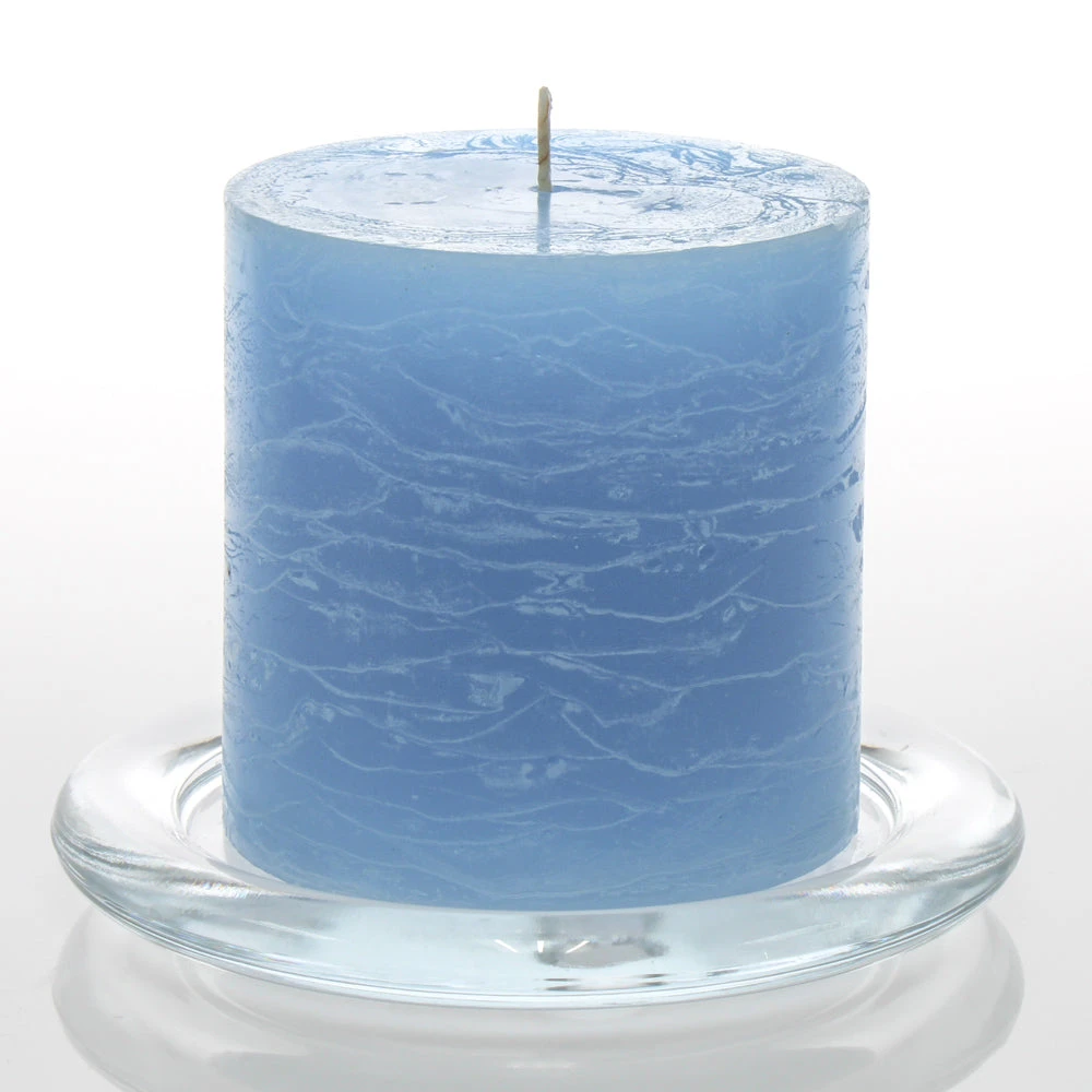 Richland Rustic Pillar Candle 3"x 3" Light Blue Set Of 48 3 Richland Rustic Pillar Candle 3"x 3" Light Blue Set Of 48