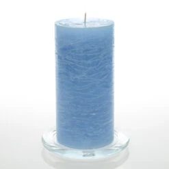 Richland Rustic Pillar Candle 3"x 6" Light Blue Set Of 24
