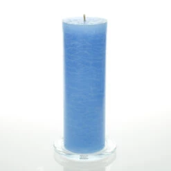 Richland Rustic Pillar Candle 3"x 9" Light Blue Set Of 6