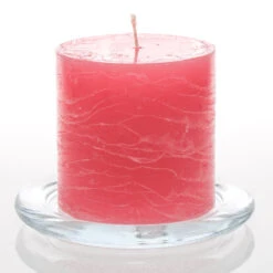 Richland Rustic Pillar Candle 3"x 3" Pink Set Of 24