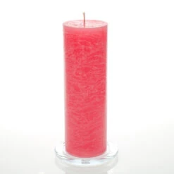 Richland Rustic Pillar Candle 3"x 9" Pink Set Of 12