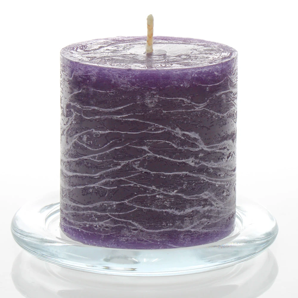 Richland Rustic Pillar Candle 3"x 3" Purple Set Of 48 3 Richland Rustic Pillar Candle 3"x 3" Purple Set Of 48