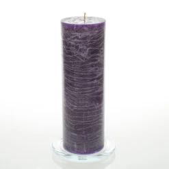 Richland Rustic Pillar Candle 3"x 9" Purple Set Of 24