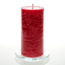 Richland Rustic Pillar Candle 3"x 6" Red Set Of 24
