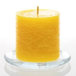 Richland Rustic Pillar Candle 3"x 3" Yellow Set Of 48