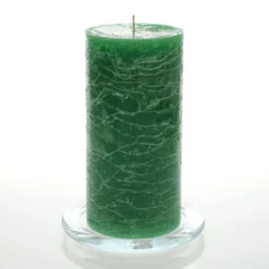Richland Rustic Pillar Candle 3"x 6" Dark Green Set Of 24