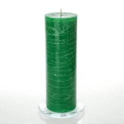 Richland Rustic Pillar Candle 3"x 9" Dark Green Set Of 6