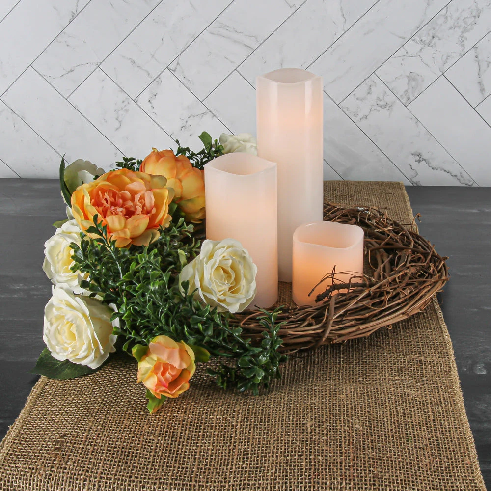 Richland Flameless LED Wavy Top Pillar Candle White 3"x9" Set Of 6 6 Richland Flameless LED Wavy Top Pillar Candle White 3"x9" Set Of 6 - Image 4