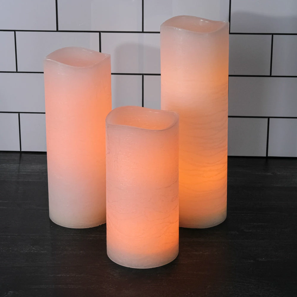 Richland 4" Large LED Pillar Candle With Wavy Top (3 Sizes) - Set Of 18 4 Richland 4" Large LED Pillar Candle With Wavy Top (3 Sizes) - Set Of 18 - Image 2