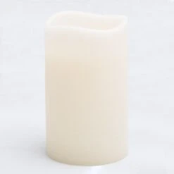 Richland LED Big Pillar Candles Ivory 6” Set Of 3 -Candle Decorations 7183 3