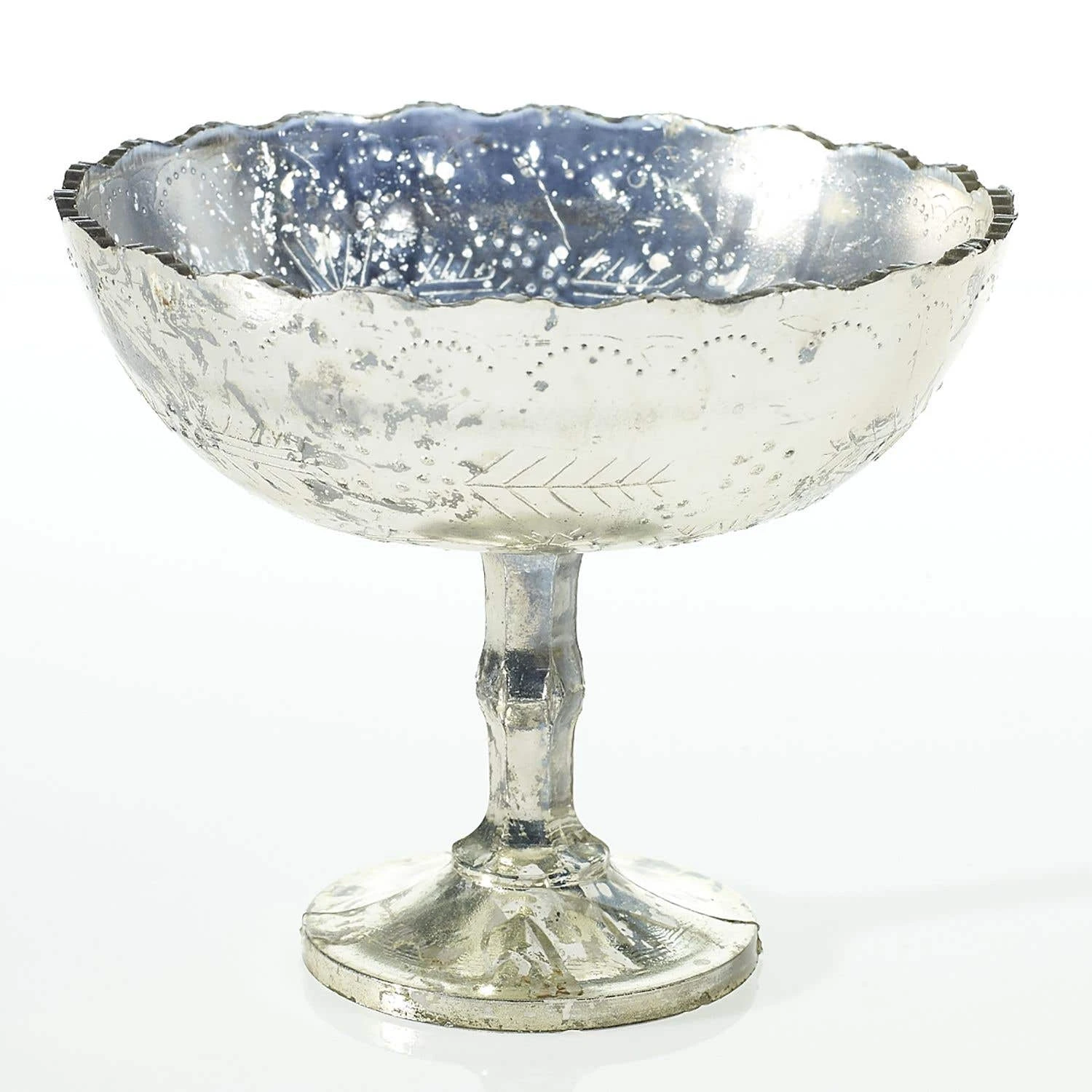 Desiray Glass Compote 6.75" X 8" Silver 3 Desiray Glass Compote 6.75" X 8" Silver