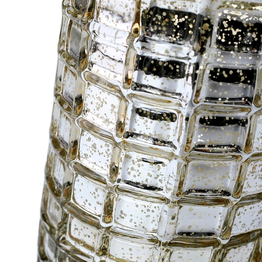 Gold Mercury Mosaic Cylinder 10" - Vase & Candle Holder 6 Gold Mercury Mosaic Cylinder 10" - Vase & Candle Holder - Image 4
