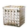 Gold Mercury Mosaic Glass Cube 6" - Square Vase & Candle Holder -Candle Decorations 87260257060