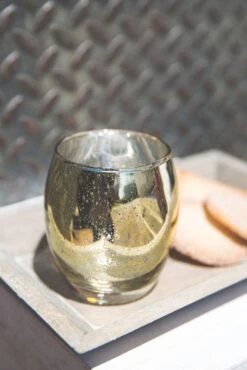 Richland Grande Hurricane Votive Holder Gold Mercury Set Of 12 -Candle Decorations 91002b