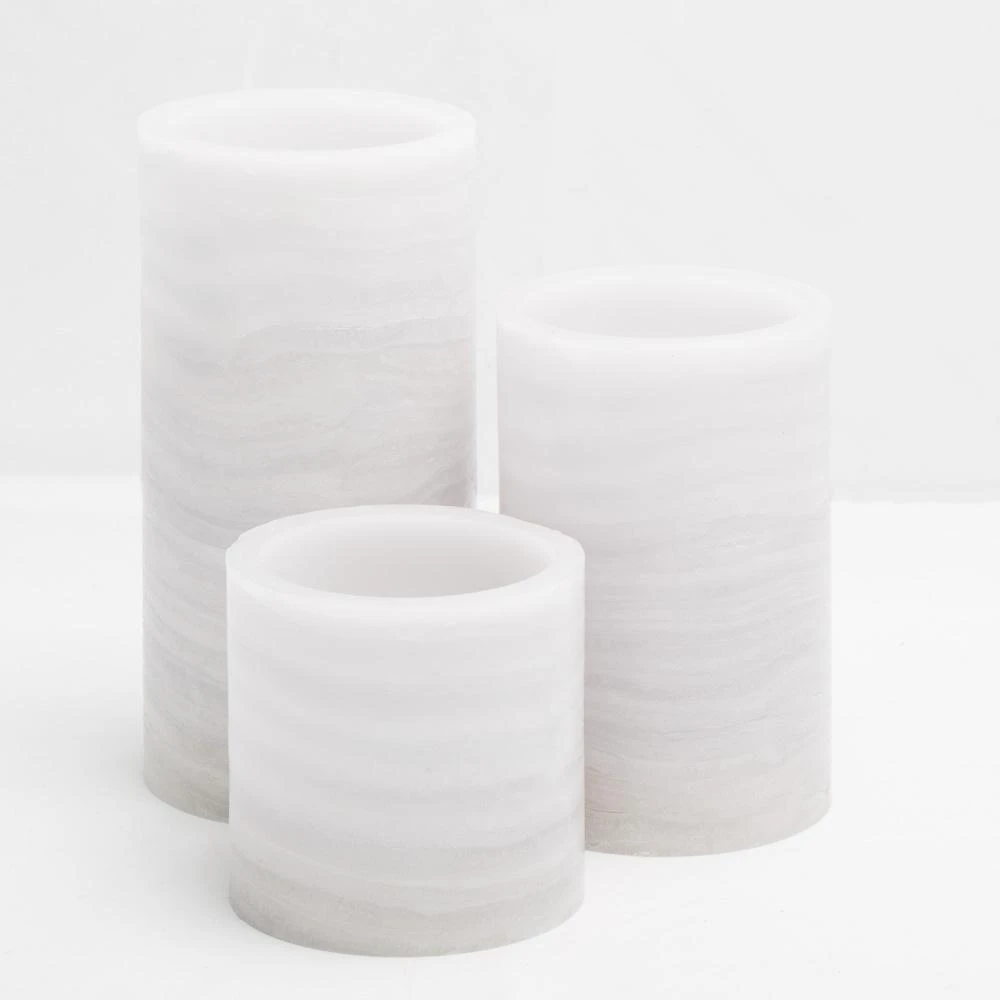 Richland Flameless LED Pillar Candle Marble 4" X 6" 6 Richland Flameless LED Pillar Candle Marble 4" X 6" - Image 4