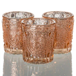 Richland Mercury Votive Holders Primrose Rose Gold Set Of 48