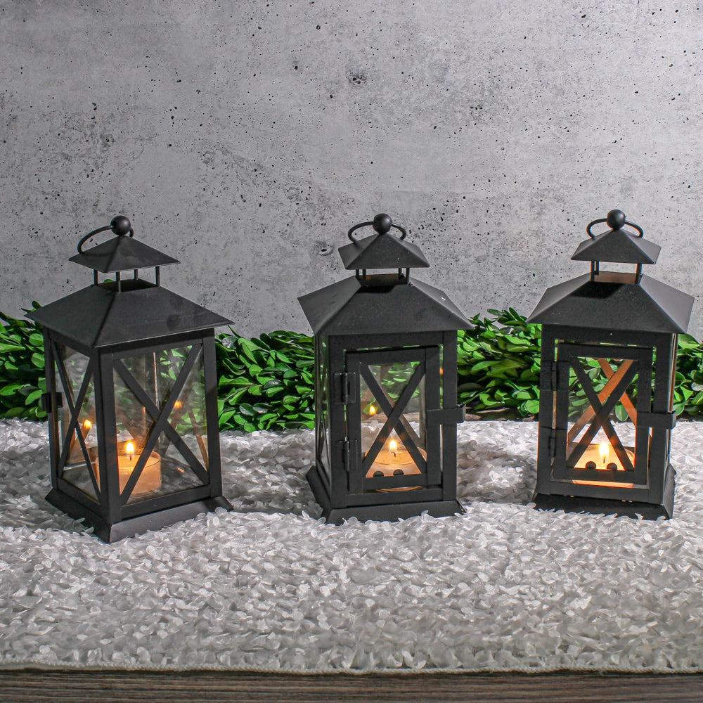 Richland Noble Lantern Black Metal 7" Set Of 6 3 Richland Noble Lantern Black Metal 7" Set Of 6