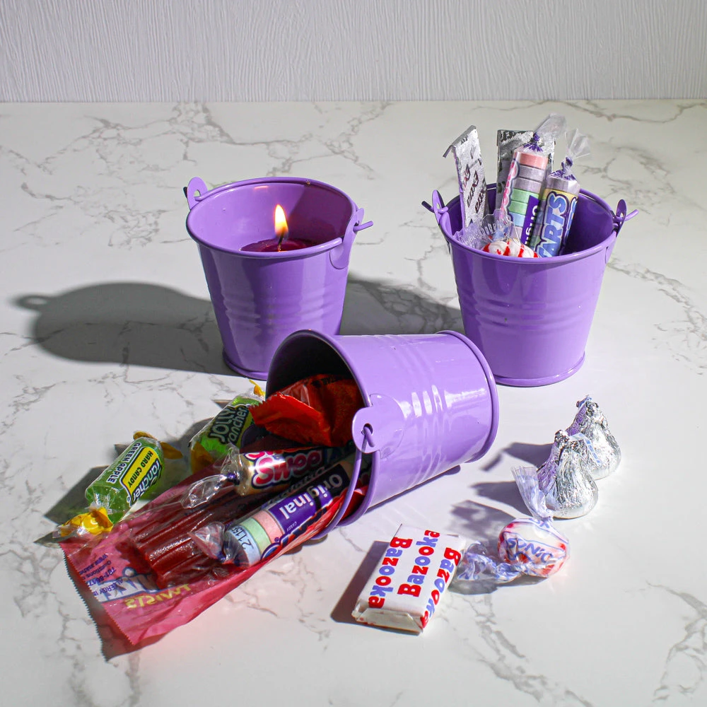 Richland 2" Iron Favor Bucket, Purple Set Of 100 4 Richland 2" Iron Favor Bucket, Purple Set Of 100 - Image 2