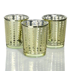 Richland Gold Dotted Glass Holder – Small Set Of 72