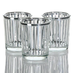 Richland Silver Stripe Glass Holder - Small Set Of 12