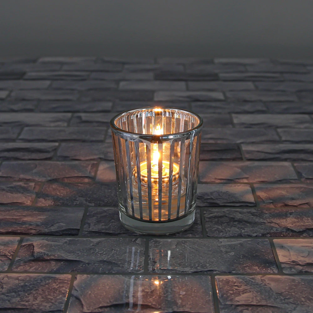 Richland Silver Stripe Glass Holder - Small Set Of 72 4 Richland Silver Stripe Glass Holder - Small Set Of 72 - Image 2