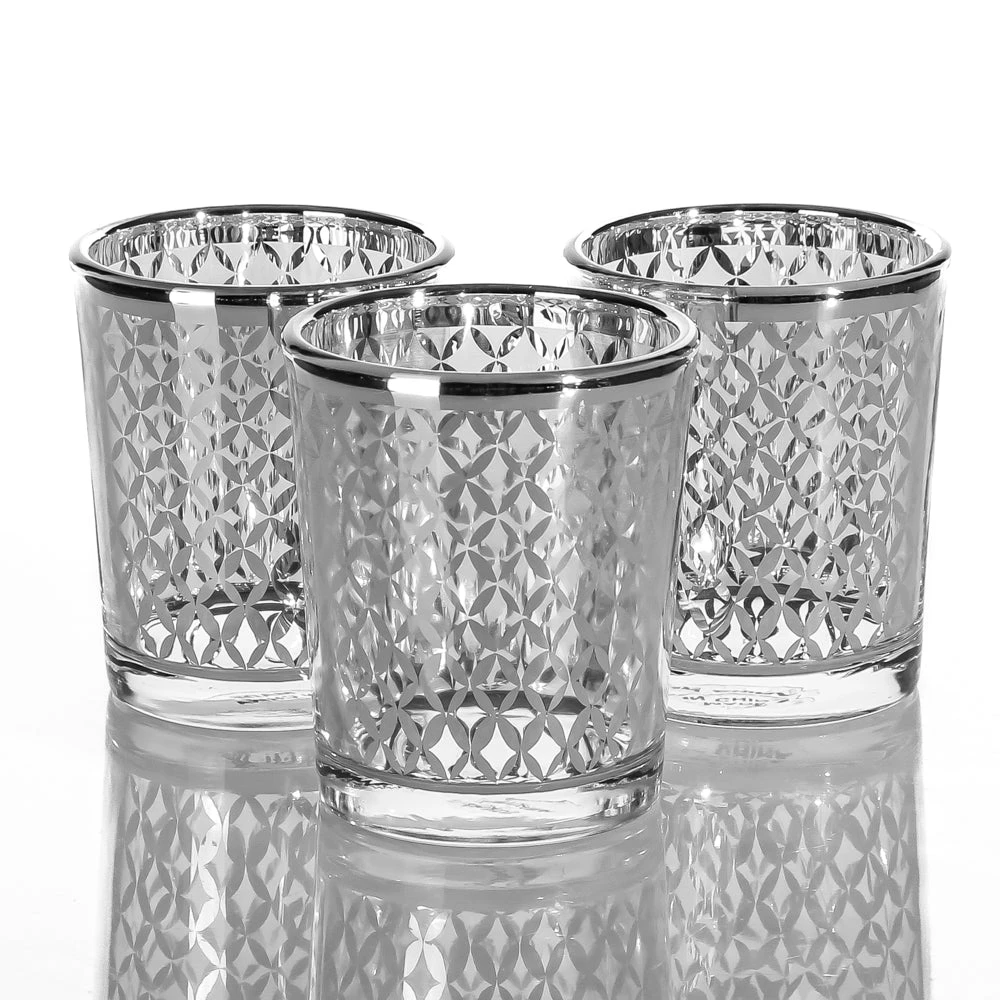 Richland Silver Lattice Glass Holder - Small Set Of 12 3 Richland Silver Lattice Glass Holder - Small Set Of 12