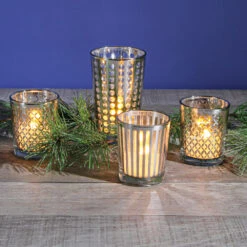 Richland Silver Stripe Glass Holder - Small Set Of 12 7 Richland Silver Stripe Glass Holder - Small Set Of 12 -Candle Decorations 9371 9369 9521 8037 a5127659 5693 4538 a308 3a41d8b496f7