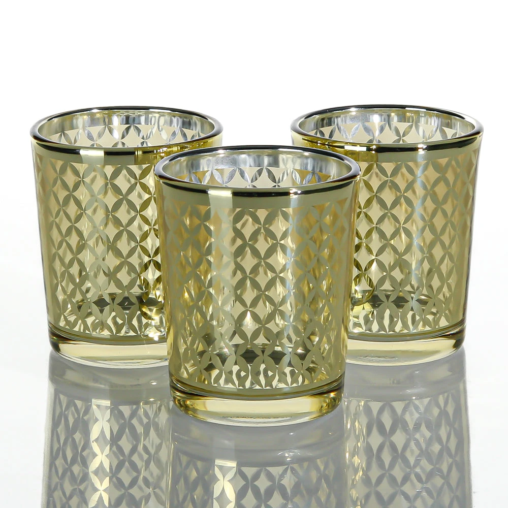 Richland Gold Lattice Glass Holder - Small Set Of 12 3 Richland Gold Lattice Glass Holder - Small Set Of 12