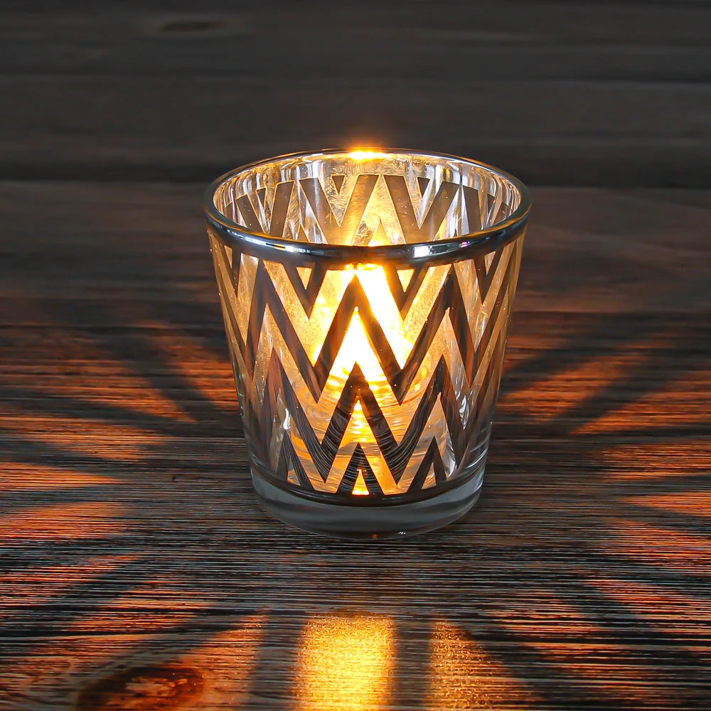 Richland Silver Chevron Glass Holder - Medium Set Of 48 4 Richland Silver Chevron Glass Holder - Medium Set Of 48 - Image 2
