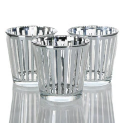 Richland Silver Stripe Glass Holder - Medium Set Of 48