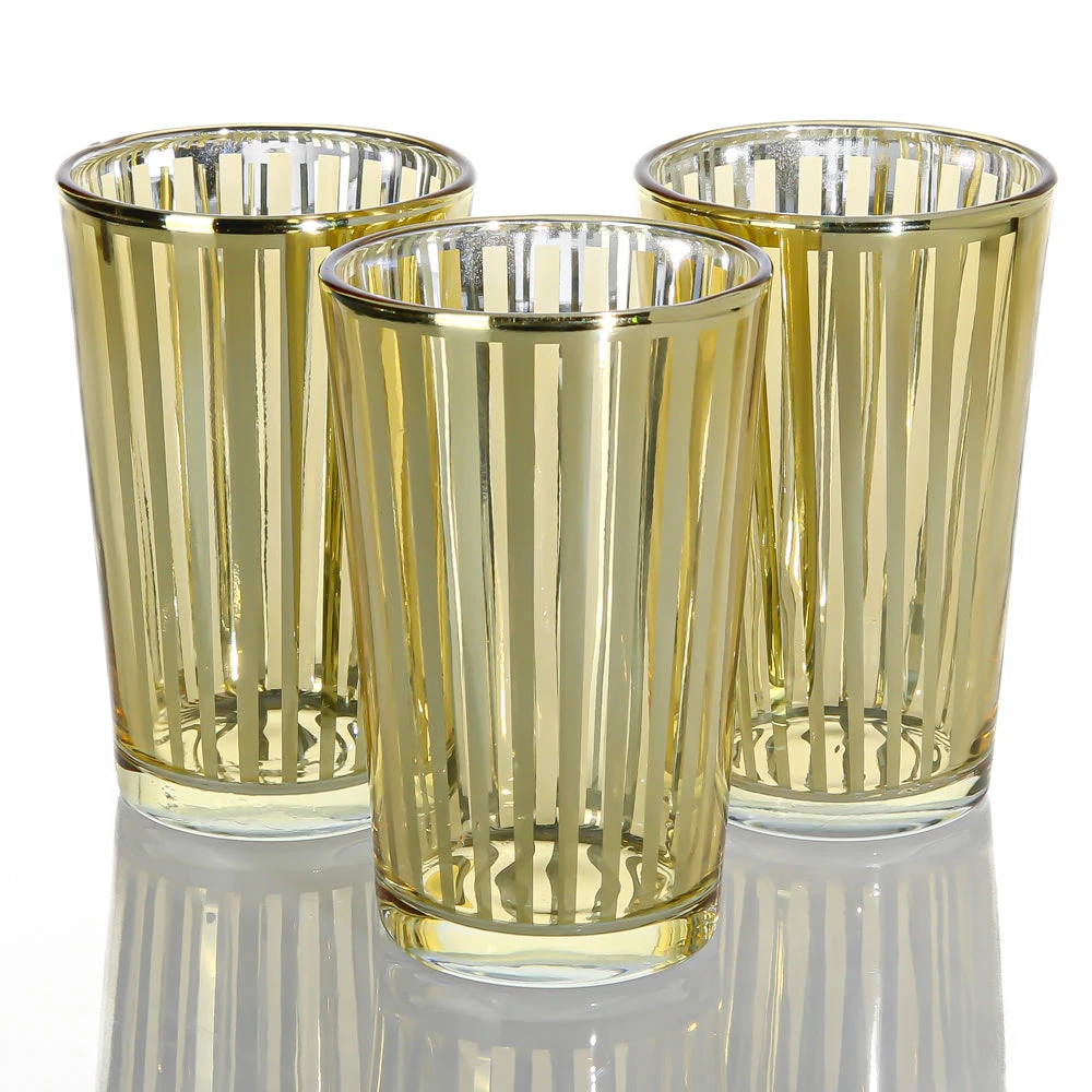 Richland Gold Stripe Glass Holder - Large Set Of 48 3 Richland Gold Stripe Glass Holder - Large Set Of 48