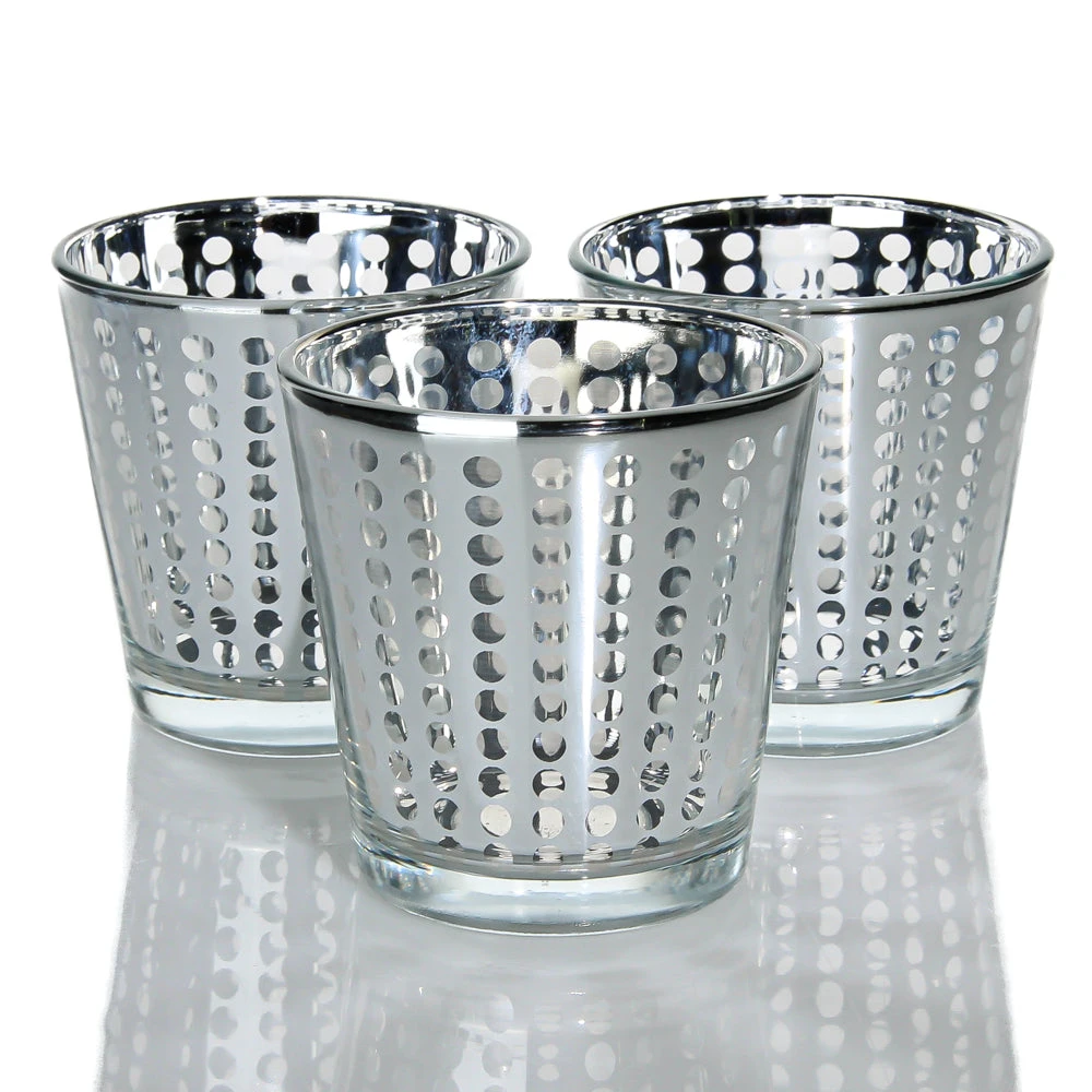 Richland Silver Dotted Glass Holder - Medium Set Of 48 3 Richland Silver Dotted Glass Holder - Medium Set Of 48
