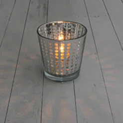 Richland Silver Dotted Glass Holder - Medium Set Of 48 9 Richland Silver Dotted Glass Holder - Medium Set Of 48 -Candle Decorations 9520 8627